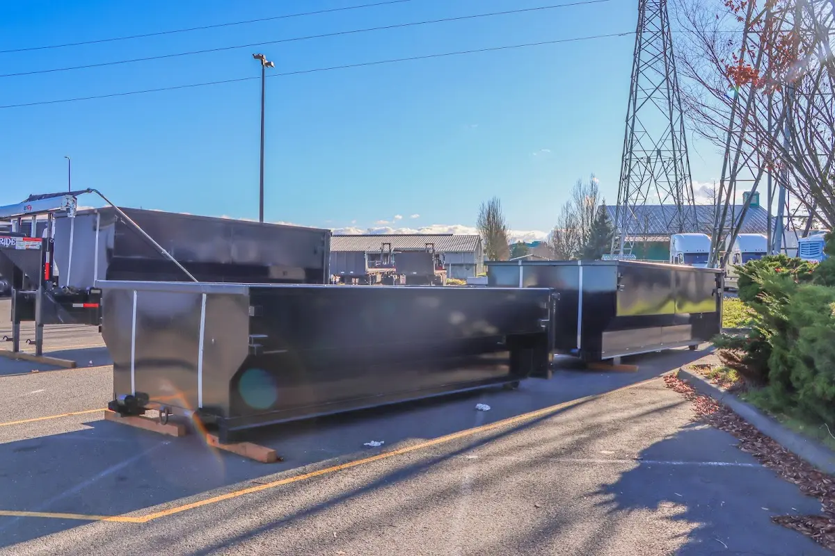 Roll-off dumpster ready for waste disposal at job site for Construction Dumpster Rental in Paulsboro